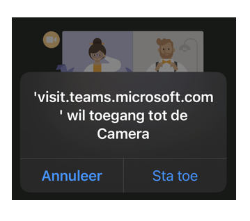 Toestemmingsvraag voor camera toegang