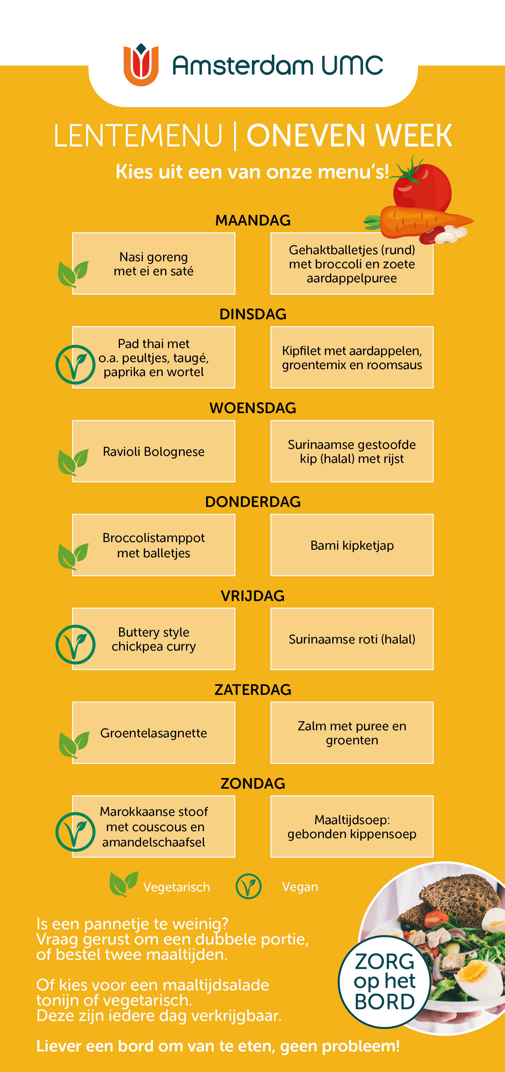 AMC avondmaaltijd even week