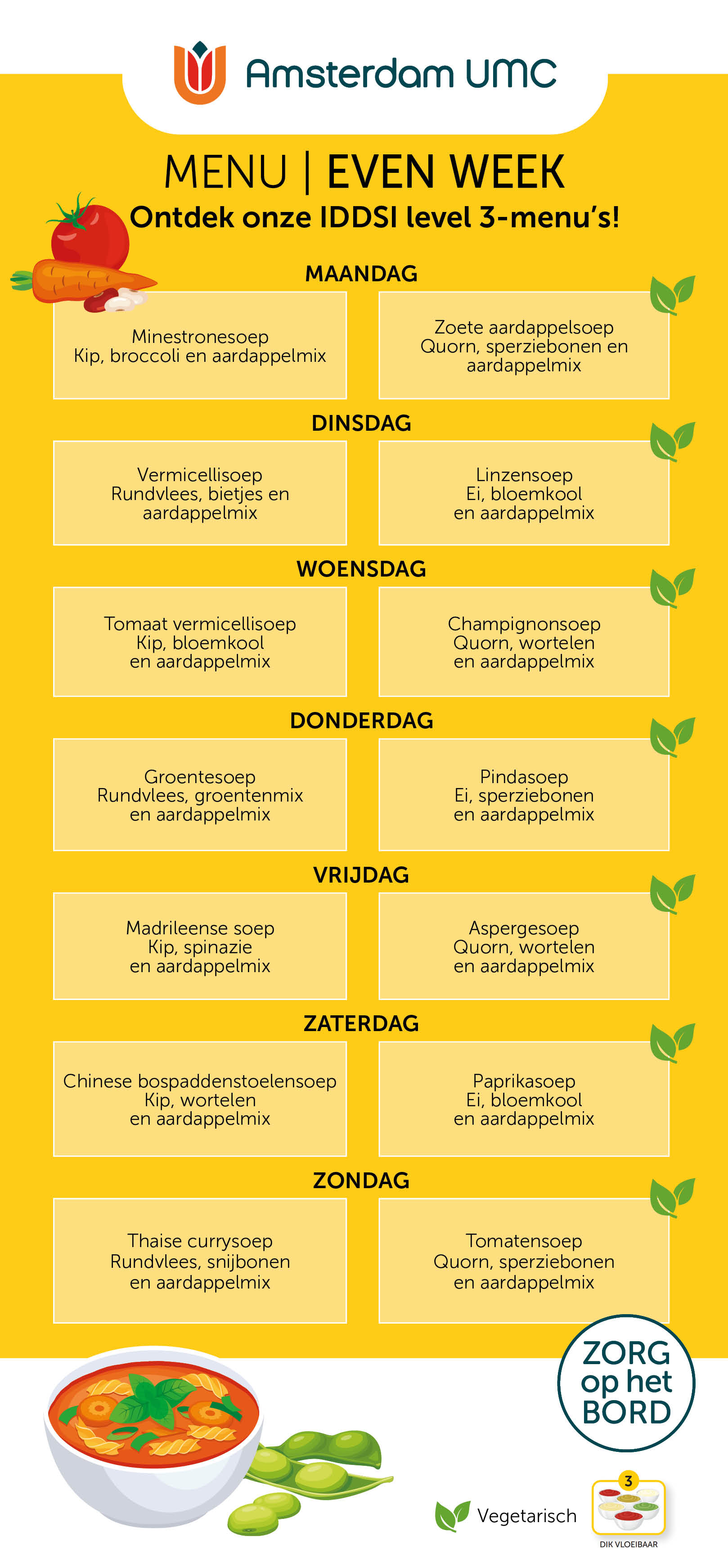 VUmc avondmaaltijd iddsi level 3 - even weken