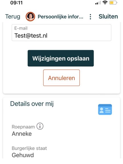 e-mailadres wijzigen in (mijn Dossier)