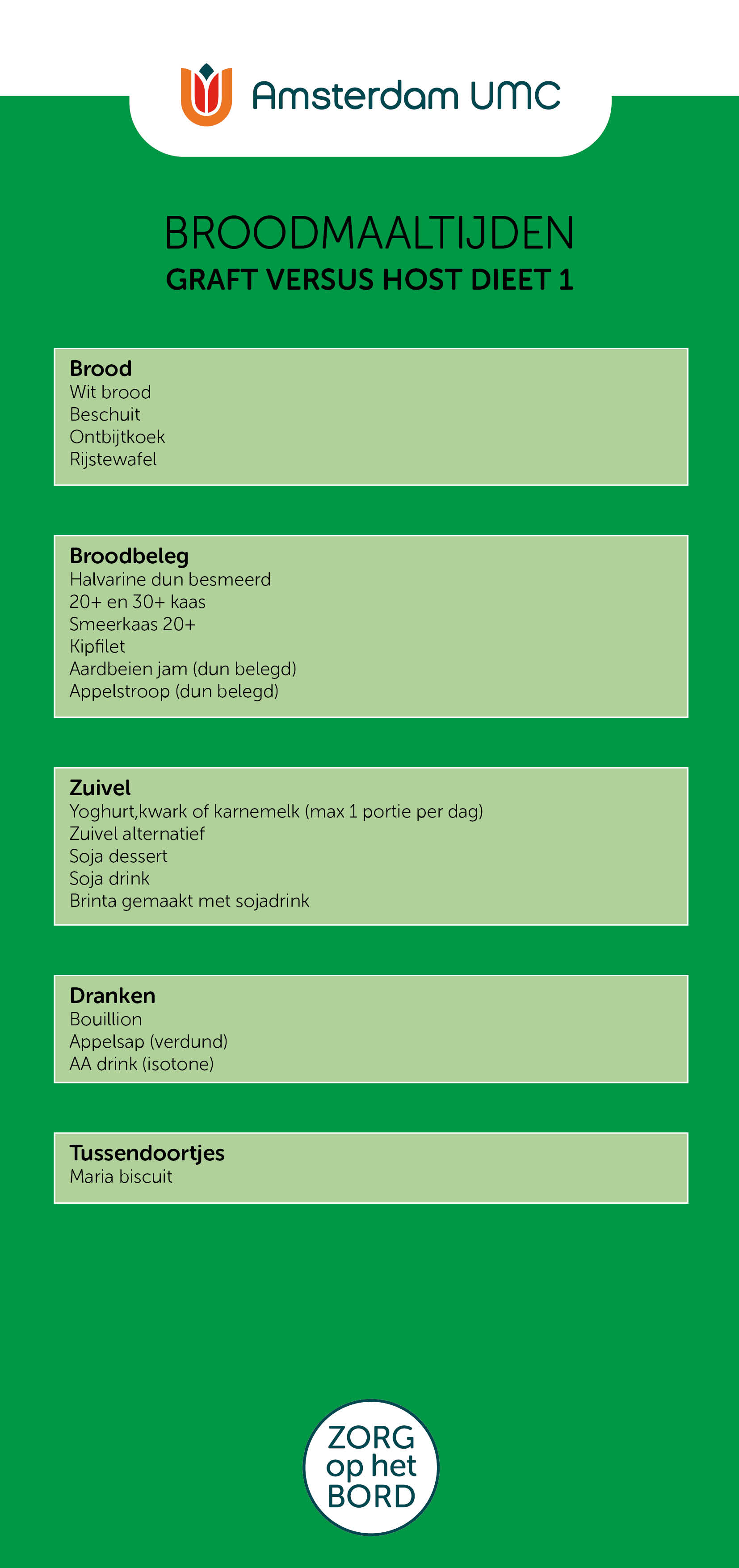 Broodmaaltijd GvH-dieet