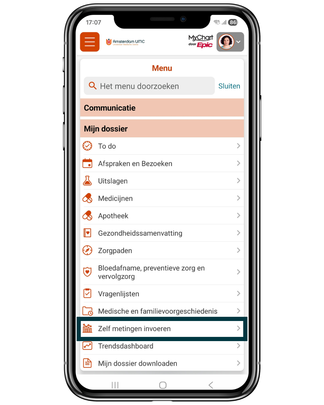 Meetwaarden invoeren in de Mijn Dossier app
