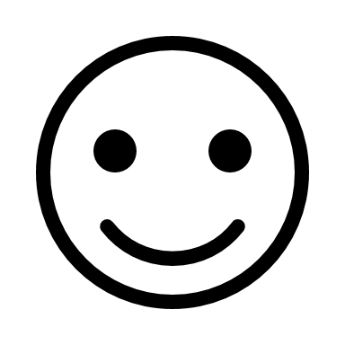 Contour van lachend gezicht met effen opvulling