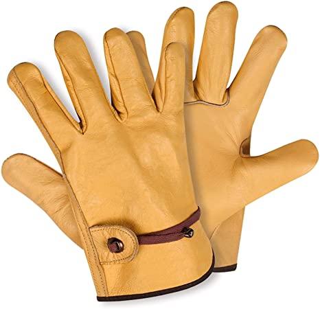 GUARD 5 - Volledig lederen handschoenen werkhandschoenen - robuuste lederen  handschoen voor werk, motorfiets en vrije tijd.: Amazon.nl